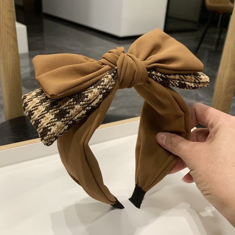 Wholesale Simple Retro Double Layer Bow Knot Sweet and Cute Fabric Headband